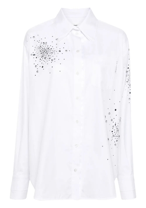 DES PHEMMES crystal-embellished shirt - White