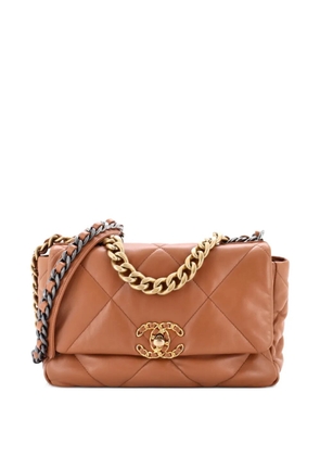 CHANEL Pre-Owned 19 Flap Bag Quilted Leather Medium crossbody bag - Brown
