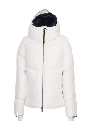 K-Way hooded quilted coat - White