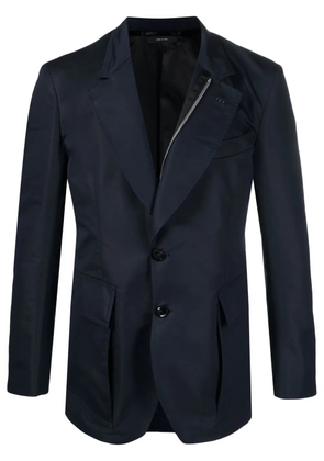TOM FORD zipped-up single-breasted blazer - Blue