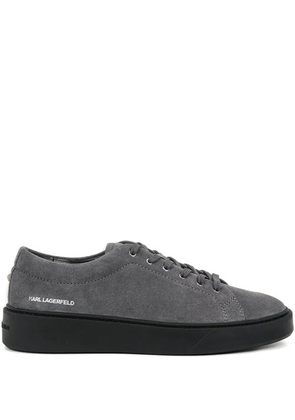 Karl Lagerfeld logo-print suede sneakers - Grey