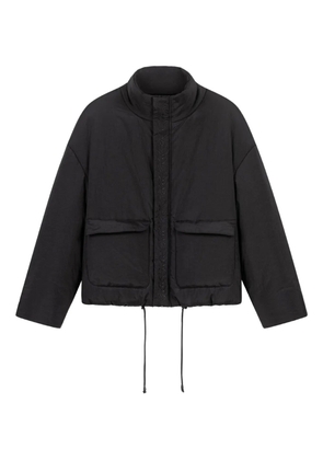ROUGH. embroidered detailing puffer jacket - Black