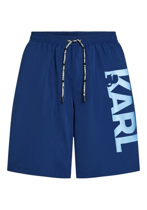 Karl Lagerfeld logo-print swim shorts - Blue