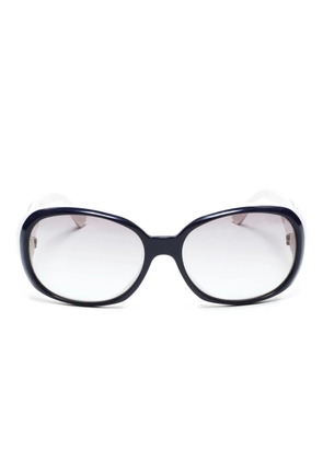 CHANEL Pre-Owned 2000s Camellia round-frame sunglasses - Black