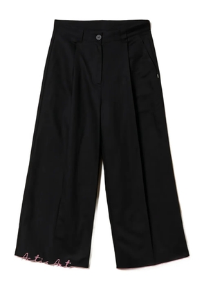 TWINSET embroidered wide-leg trousers - Black
