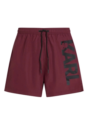 Karl Lagerfeld logo-print swim shorts - Red