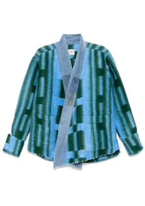 Greg Lauren checked jacket - Blue