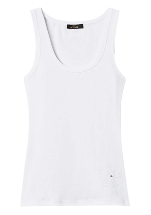 TWINSET rhinestone-embellished ribbed top - White