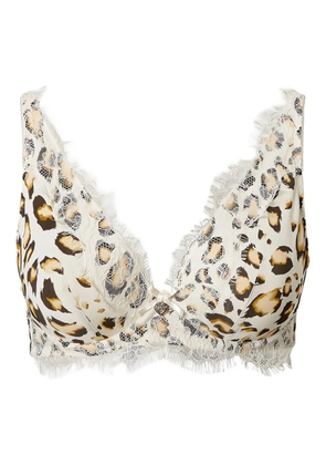 TWINSET animal-print lace-trimmed bra - Neutrals