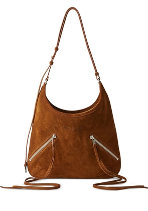 Palm Angels Maxi zip-up suede shoulder bag - Brown