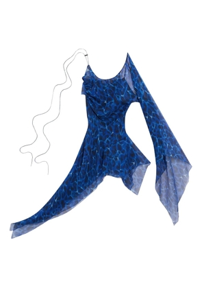 KNWLS asymmetrical print dress - Blue