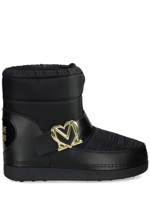 Love Moschino logo-plaque padded boots - Black