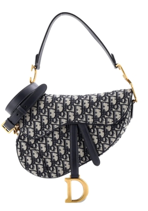 Christian Dior Pre-Owned Saddle Handbag with Strap Oblique Canvas Medium shoulder bag - Blue