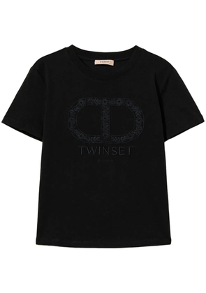 TWINSET Oval T-embroidered T-shirt - Black