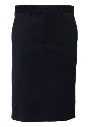 Helmut Lang straight wool skirt - Blue