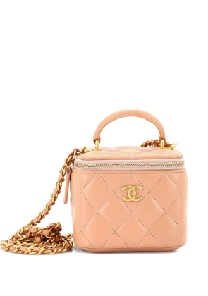 CHANEL Pre-Owned Classic Top Handle Vanity Case with Chain Quilted Lambskin Mini crossbody bag - Neutrals