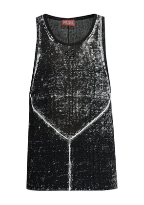 Diesel K-Rick embroidered-detail linen top - Black