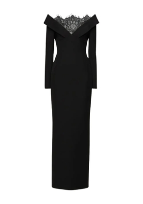 Roland Mouret lace-insert column gown - Black