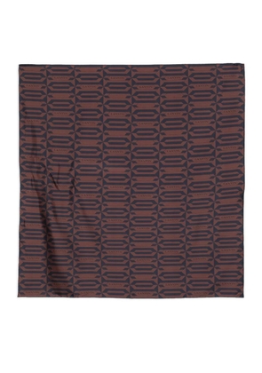 Lanvin geometric-pattern silk scarf - Brown