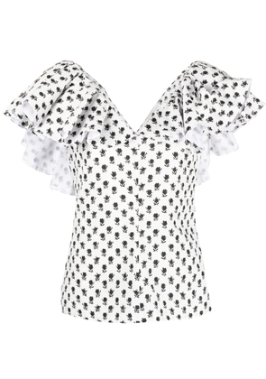 Philosophy Di Lorenzo Serafini floral-print ruffled top - White