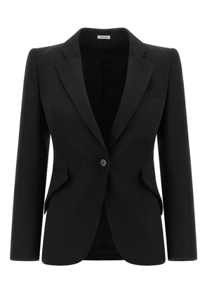 Alexander McQueen padded-shoulder single-breasted blazer - Black