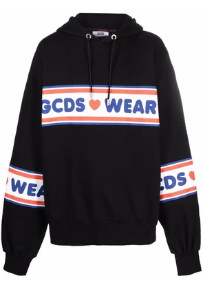 GCDS logo-print cotton hoodie - Black