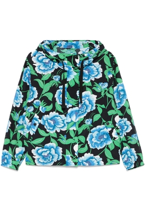 Kenzo Kenzo Peonies-print windbreaker - Black