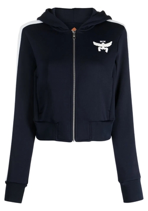 MCM Essential logo-embroidered terry hoodie - Blue