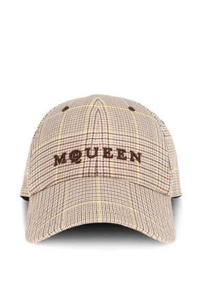Alexander McQueen checked baseball cap - Neutrals