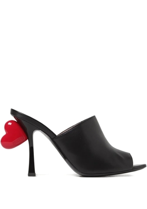 Moschino heart-detail high- heel sandals - Black