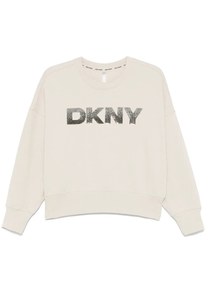 DKNY sequinned-logo sweatshirt - Neutrals