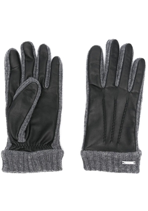 BOSS panelled gloves - Black