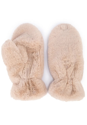 Apparis Coco faux-fur mittens - Neutrals