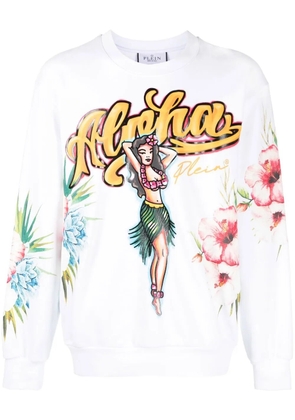 Philipp Plein Hawaii-print sweatshirt - White