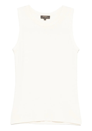 N.Peal ribbed-trim tank top - Neutrals