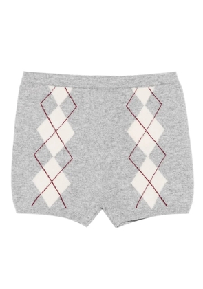 SANDRO argyle knitted shorts - Grey