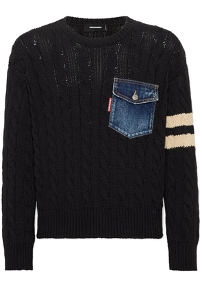 DSQUARED2 pocket cable-knit jumper - Black