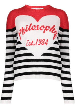 Philosophy Di Lorenzo Serafini intarsia-logo striped sweatshirt - White