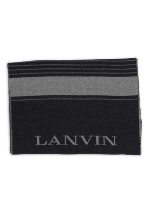 Lanvin striped fringed scarf - Black