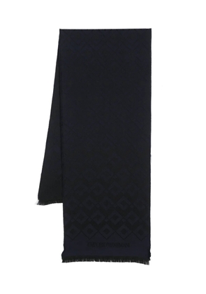 Emporio Armani pattern-jacquard scarf - Blue