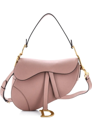 Christian Dior Pre-Owned Saddle Handbag with Strap Leather Medium shoulder bag - Neutrals