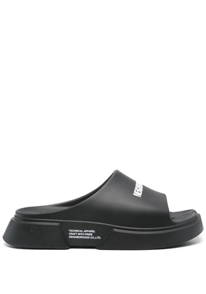 Neighborhood x Paes logo-print slides - Black