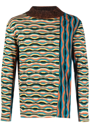 Andersson Bell zigzag mix-pattern jumper - Blue