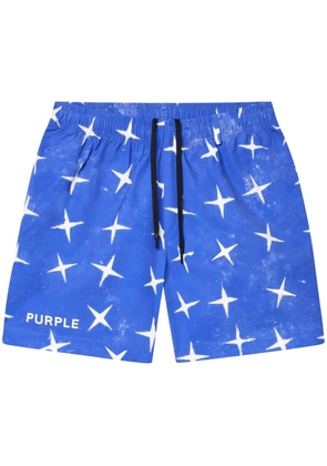 Purple Brand Stars All Around shorts - Blue