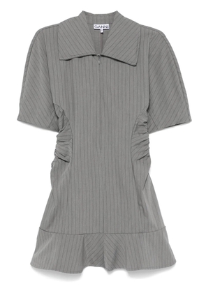 GANNI striped mini dress - Grey