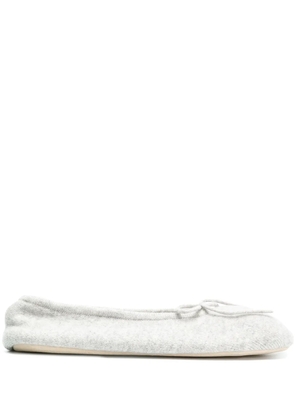 N.Peal bow tie slippers - Grey