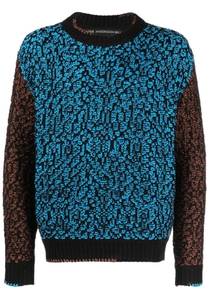 Andersson Bell intarsia-knit crew-neck sweatshirt - Blue