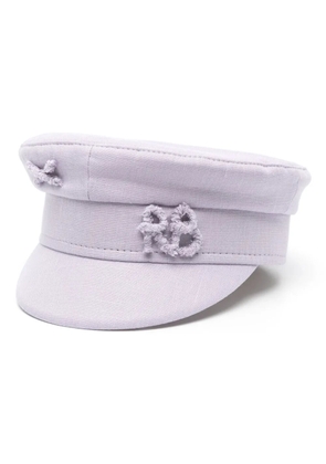 Ruslan Baginskiy Monogram linen baker boy hat - Purple