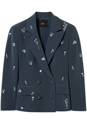 TWINSET floral-embroidered blazer - Blue