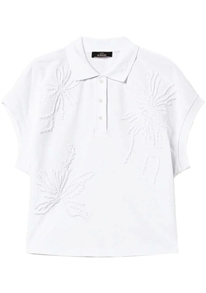TWINSET embroidered piqué polo top - White